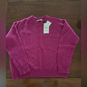 NWT Zara Fuchsia Crew Neck Sweater